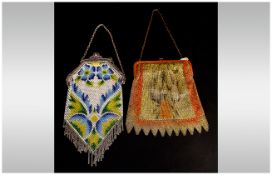 Good Quality 1920's Handmade Ladies Mesh Enamel Decorated Purses / Bags ( 3 ) In Total. Made by