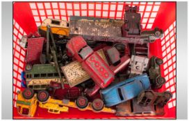 Approx (25) Dinky and other Makes Die Cast Cars and Trucks. In used condition.