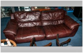 Modern Large Three seater Brown Leather Sofa