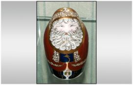 Royal Crown Derby Signed Paperweight ' Santa Claus ' Gold Stopper, Date 1997. Signed In Gold to