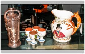 Collection Of Ceramics Including Crown Devon Jug, Bretby Vase & 4 Egg Cups.