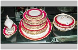 Paragon Part Dinner Service comprising 6 large plates, 5 medium plates, 6 soup bowls, 6 side plates,
