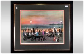 Helen Bradley 1900-1979 Pencil Signed and Ltd Edition Colour Print, Titled ' Evening on The