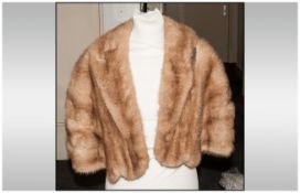 Ladies Golden Brown Mink Cape, fully lined.