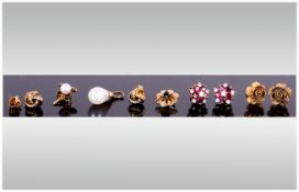 Ladies - Collection of 9ct Gold Pairs of Earrings ( 3 ) In Total. All Fully Hallmarked. 8 Grams.