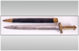 french model 1831 - Nineteenth century French Artillery Gladius sidearm with brass ribbed hilt and