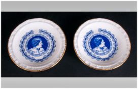 Royal Doulton Pair Of Coasters The Rt. Hon. Mrs Thatcher, First Women Prime Minister