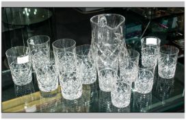 Cut Glass Water Jug and tumblers (two sets of 6 glasses)