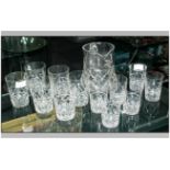 Cut Glass Water Jug and tumblers (two sets of 6 glasses)