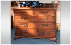 George III Period Mahogany Chest of Drawers probably Lancashire with two short drawers above three