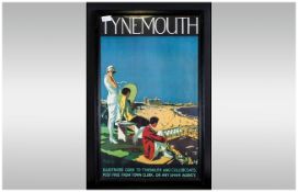 Alfred Lambart Tynemouth Travel Coloured Framed Poster. 17 by 28 inches