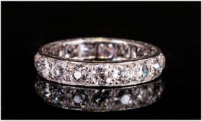 18ct White Gold Set Diamond Full Eternity Ring, The Diamond of Good Colour and Clarity. Est GH