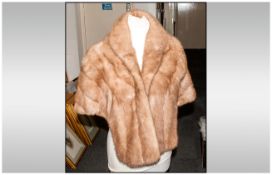 Ladies Honey Blonde Mink Cape, fully lined