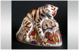 Royal Crown Derby Paperweight ' Bengal Tiger Cub ' Gold Stopper. Date 1995. 1st Quality and Mint