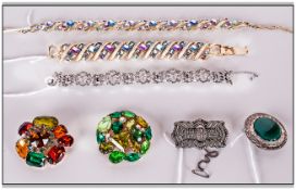 A Vintage Collection of Silver and White Metal Jewellery ( 7 ) Items In Total. Silver Brooches and