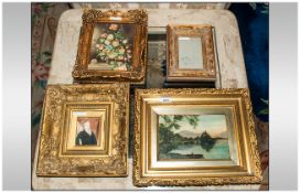 Group Of Four Small Victorian Frames, 1. With internal slip, 5.3x8.5'', with internal landscape