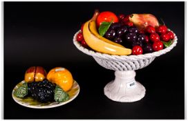 Ceramic Fruit Bowl & Plate
