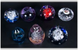 Collection of Glass Paperweights and Dumps (7) in total. Includes swirl effect, fish design and
