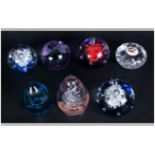 Collection of Glass Paperweights and Dumps (7) in total. Includes swirl effect, fish design and