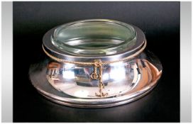 Gucci - Ships / Liners High Deluxe Polished Chrome Capstan Shaped Large Ash Tray with Glass Inner