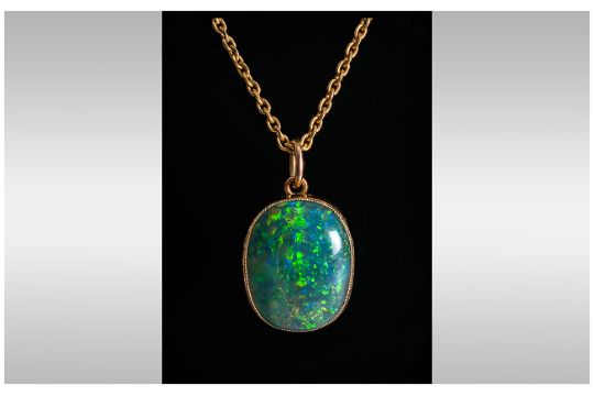 Victorian 15ct Gold Set Opal Doublet Pendant / Drop. Fitted To a 15ct Gold Chain. Marked 15ct. Chain - Image 5 of 5