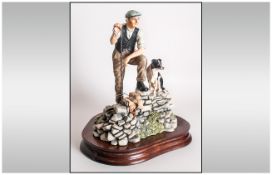 Border Fine Arts Handmade Figure ' Shepherd and Border Collie ' Time For Reflection ' Sculpture