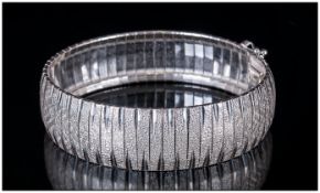 Broad Silver Italian Bracelet.