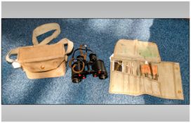 Military Issue Binoculars, Marked Bino Prism No2 MK III x6 No 318307. Dated 1945. Complete With
