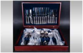 Excalibur Stainless Steel 18/8 Quality 72 Piece Canteen of Cutlery. With Mahogany Box. Unused