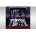 Excalibur Stainless Steel 18/8 Quality 72 Piece Canteen of Cutlery. With Mahogany Box. Unused