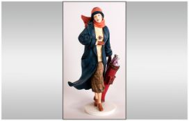 Royal Doulton Hand Painted Figure ' To The Fairway ' CL4008. Stands 10 Inches High.