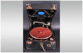 Granfola Viva Tonal Phonograph Record Player, no 112A. Together with a collection of records.