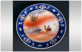 Noritake Hand Painted Cabinet Plate, Desert Scene. c.1920's. 8.5 Inches Diameter. Excellent