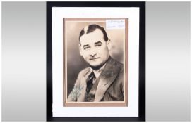Norman Evans Signed Black and White Photo, Dated 1938. Mounted and Framed Behind Glass. Photo Size 8