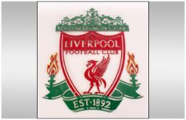Liverpool Football Club Painted Metal Plaque with the inscription 'You'll Never Walk Alone'. 16 by