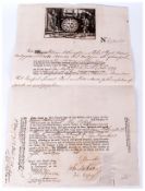 Rare Sun Fireoffice Insurance Policy #678460 Dated 1799. signed, sealed & delivered. Signed by