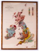 Geological Map Of The British Islands, Date 1912 based on the geological survey by J.J.H.Teall MA.