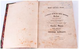 Music Books, Bound Volume, Various Titles, Miss Louisa Pyne Ballard Written by Charles Swain,