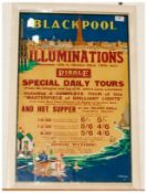 Original Vintage Poster Blackpool Illuminations, September 15th to October 22nd 1934. Ribble Motor