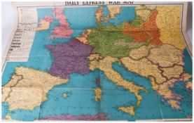 Vintage Daily Express War Map, by George Philip's and Sons Ltd. Showing Arguments of Each European