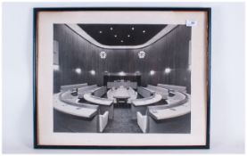 Vintage Photograph Of Lord Mayor Chambers with mace on table. 1950's Period framed & glazed.