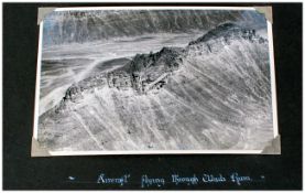 Vintage Ariel Photograph Of Aircraft Flying Through Wadi Rum, 6.5x4.5'', reverse photo mount