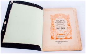 Sheet Music Book,Echo, Vienne (Valse Concert) Par Emile Sauer, with fine art nouveau frontis