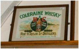 Coleraine Whisky Vintage Advertising Poster - Sign . Robert. A. Taylor. Distillers, Iceland Printers