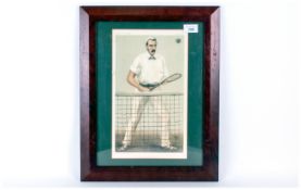 Tennis Interest Vanity Fair Print By Wag, Jan 4th 1894 Michael Michailovitch, framed & glazed.