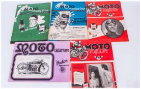 Moto Motorcycle Magazines, vintage French issues, Jun 1950-Sept 1950, July 1951, December 1952,