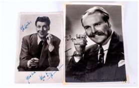 Jimmy Edward Dedicated Signed Photo With Signed Photo Of Max Bygreaves, To Louis