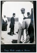 Vintage Photograph Of King Feisal Arriving At Amman, photo size 4.5x6.5'', reverse photo The