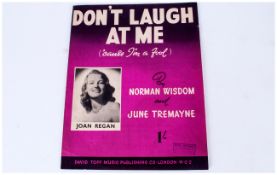 Vintage Norman Wisdom Sheet Music - Don't Laugh at Me, Cause I'm a Fool.