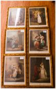 Cries Of London, A Set Of Six Coloured Prints In Gilt Frames, engraved by C.A.Cardon after F.Wheatly